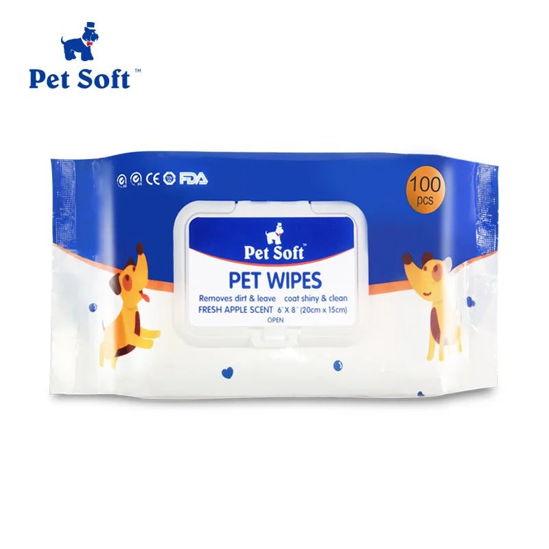 100 Pieces of Pet Wipes for Cats and Dogs To Remove Odor To Wipe Dog Fart Pet Wet Wipes