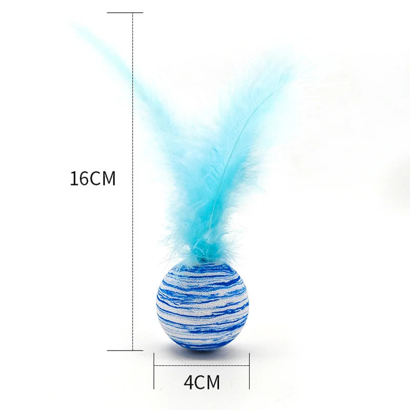 1/3Pcs Cat Toy Ball Feather EVA Material Light Foam Ball Throwing Toy Interactive Balls Crawling Training Pet Cat Supplies Gifts
