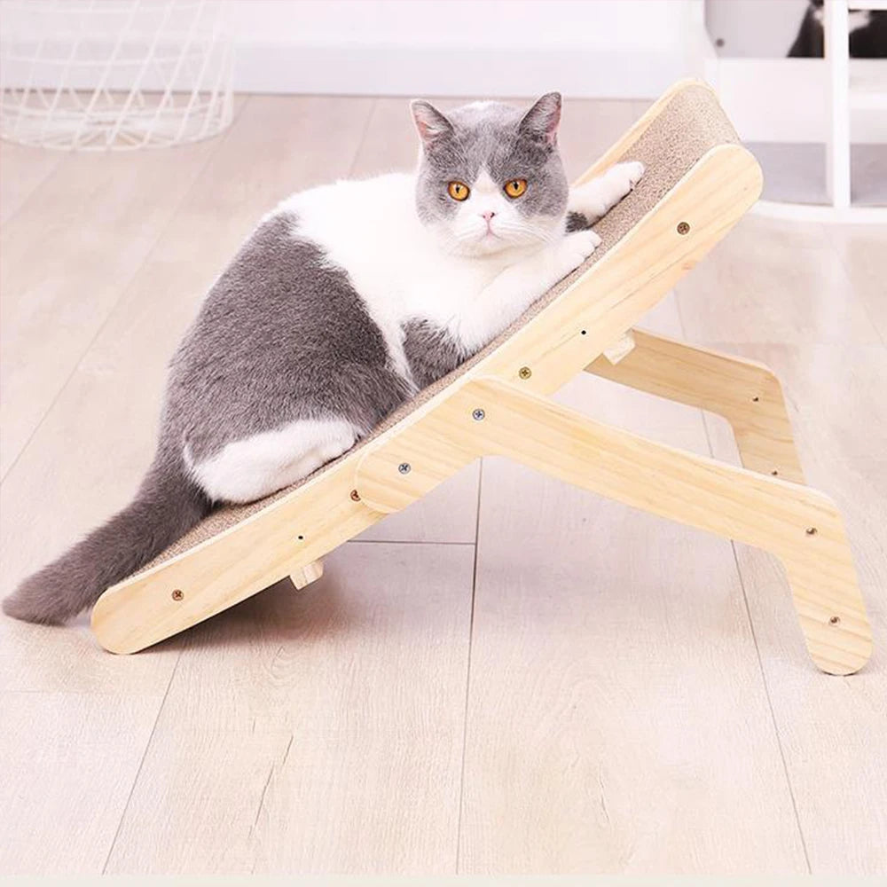 Wooden Cat Scratcher Cardboard Cat Sofa Bed Grinding Claws Toy Corrugated Paper Scratching Board Furniture Protector Accessories