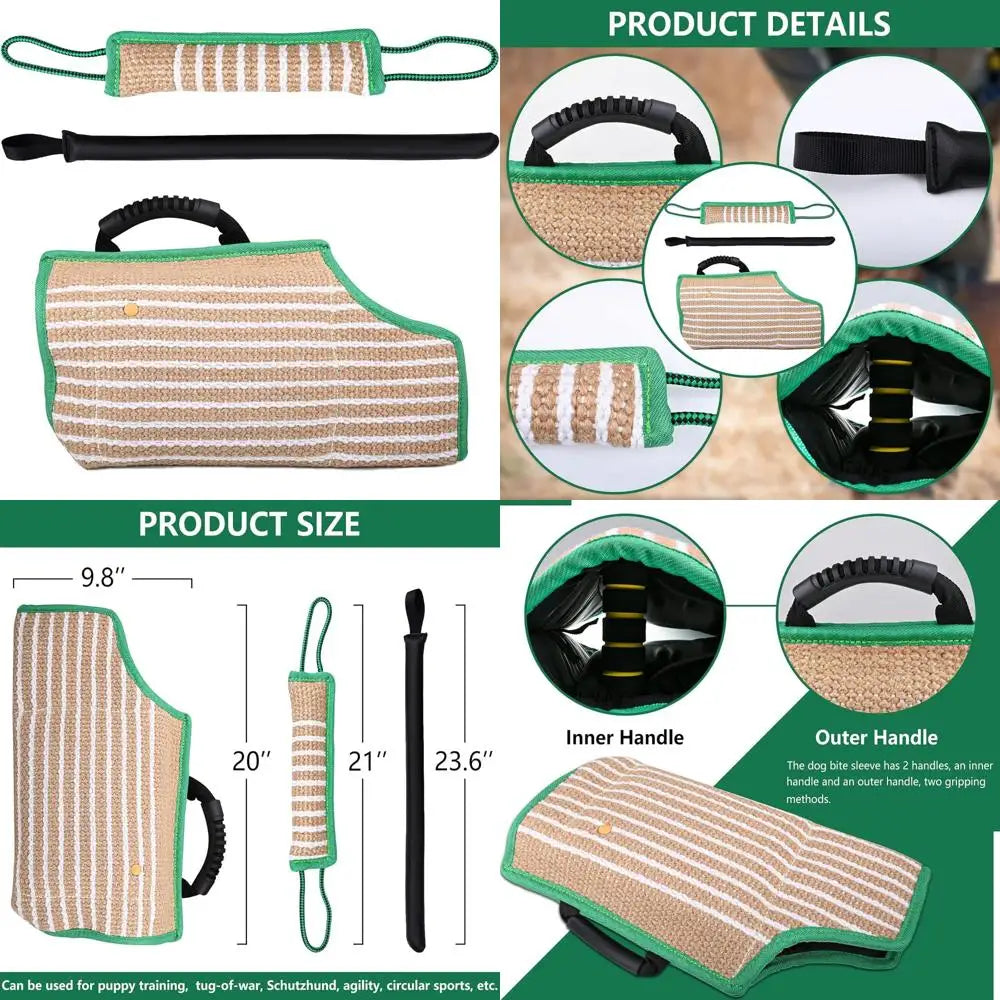 Dog Bite Training Set - Dog Bite Sleeve Training Protection Arm, Dog Bite Pillow Tug Toy, Dog Training Stick, Professional Train