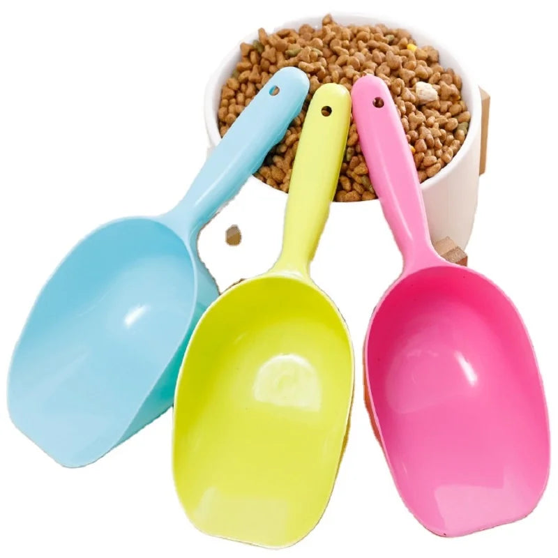 Hot Sale Plastic Dog Cat Food Spoon Shovel 3 Colors Convenient Feeder Plastic Pet Feed Scoop