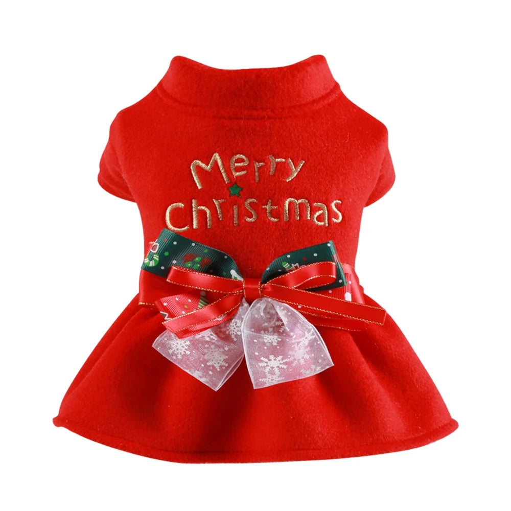 Christmas Dog Dresses For Small Dogs Girl Holiday Pet Clothes Xmas Cosplay Puppy Cat Dress Fancy Princess Dress Doggie Costume