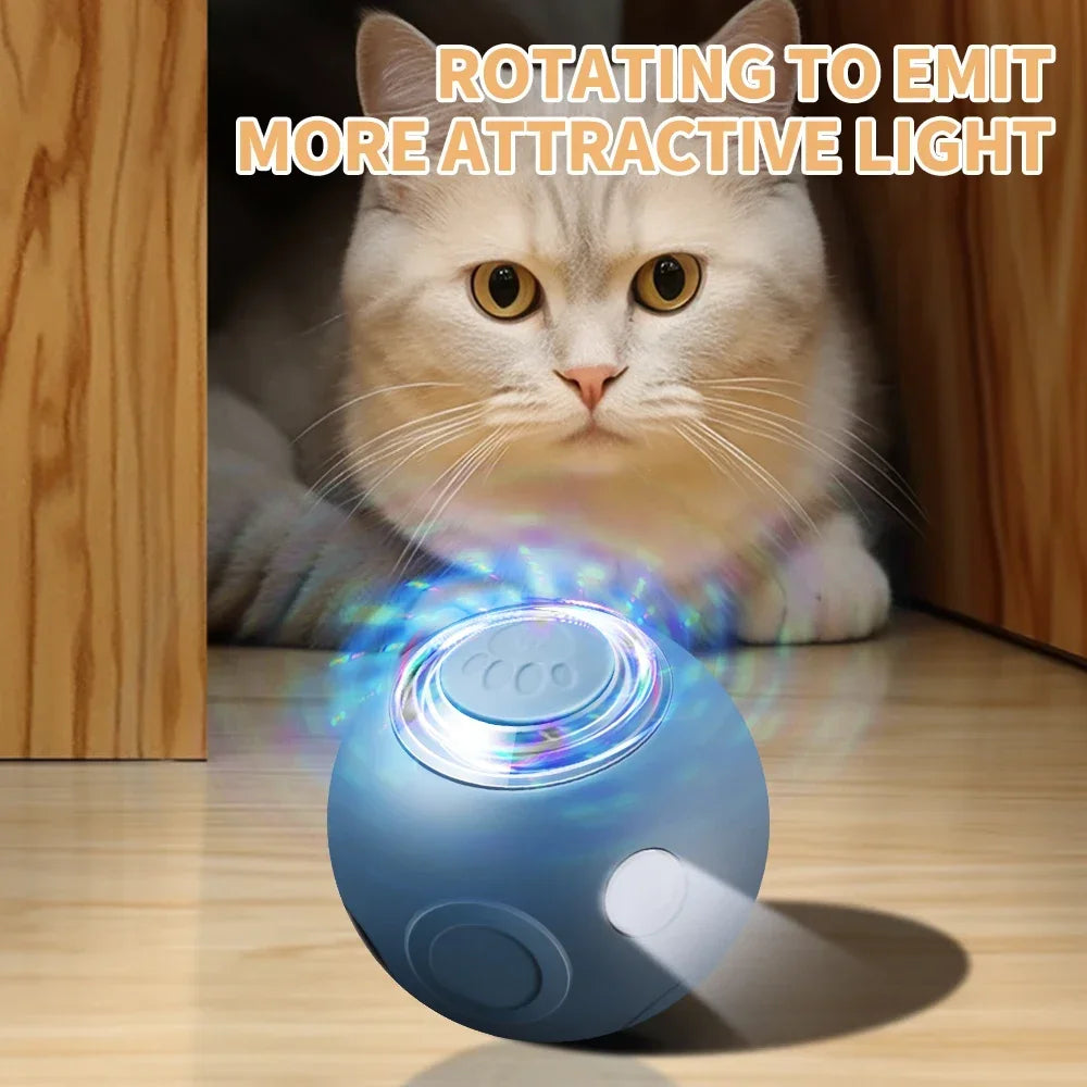 Smart Cat Toys Automatic Rolling Ball Electric Silicone Anti-Bite Anti-Fall Rotating Shine Interactive Pet Dog Toy