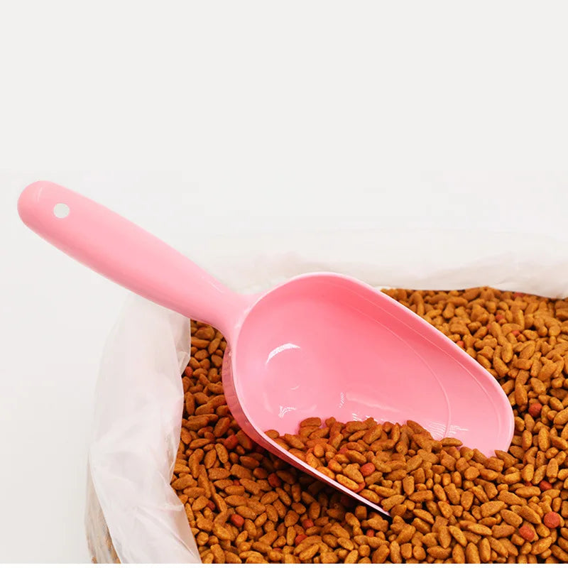 Hot Sale Plastic Dog Cat Food Spoon Shovel 3 Colors Convenient Feeder Plastic Pet Feed Scoop