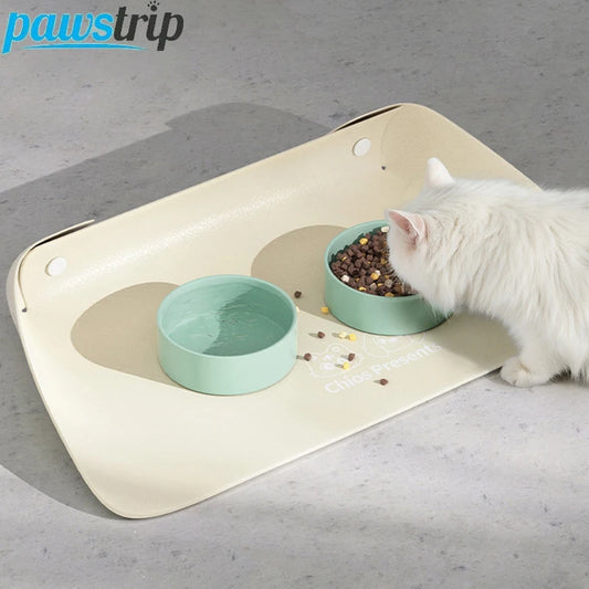 Pet Feeding Mat Half-surrounding Pet Placemat for Cats Dogs Non-Slip Dog Feeding Mat Cat Placemat Pet Bowl Pad Pet Supplies
