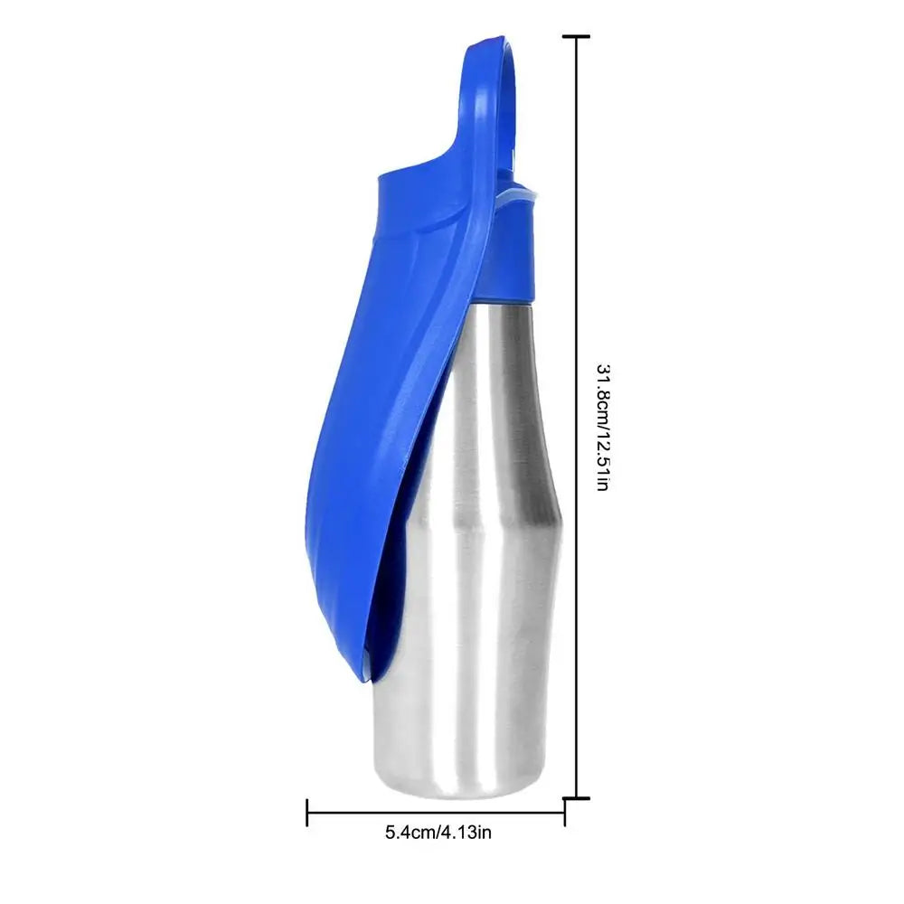 Dog Water Bottle 27oz Stainless Steel Travel Water Dispenser Pet Accessories 2 In 1 Dog Water Bowl For Travel Outings Camping