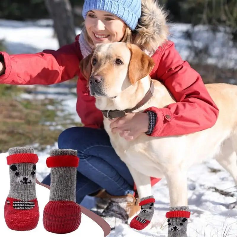 Waterproof Dog Shoes Non Slip Puppy Shoes Breathable Dog Booties Dog Adjustable Strap Paw Protector For Hot Pavement Snowy Day