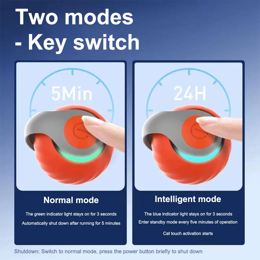 Automatic Moving Cat Toy Ball Smart Cat Toys USB Rechargeable Smart Cat Toys Ball Speedy Tail Cat Toy Cat Interactive Ball Toys