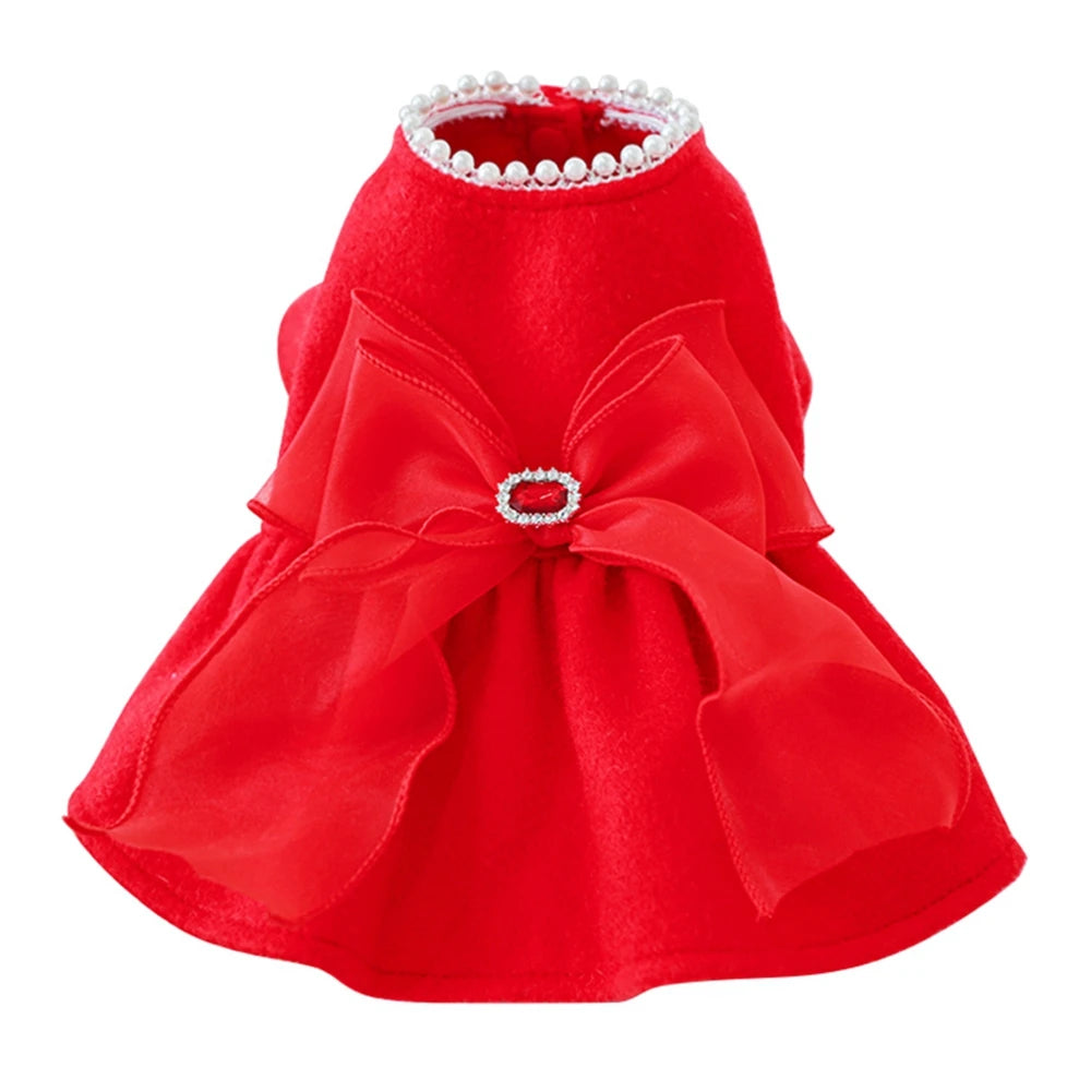 Christmas Dog Dresses For Small Dogs Girl Holiday Pet Clothes Xmas Cosplay Puppy Cat Dress Fancy Princess Dress Doggie Costume