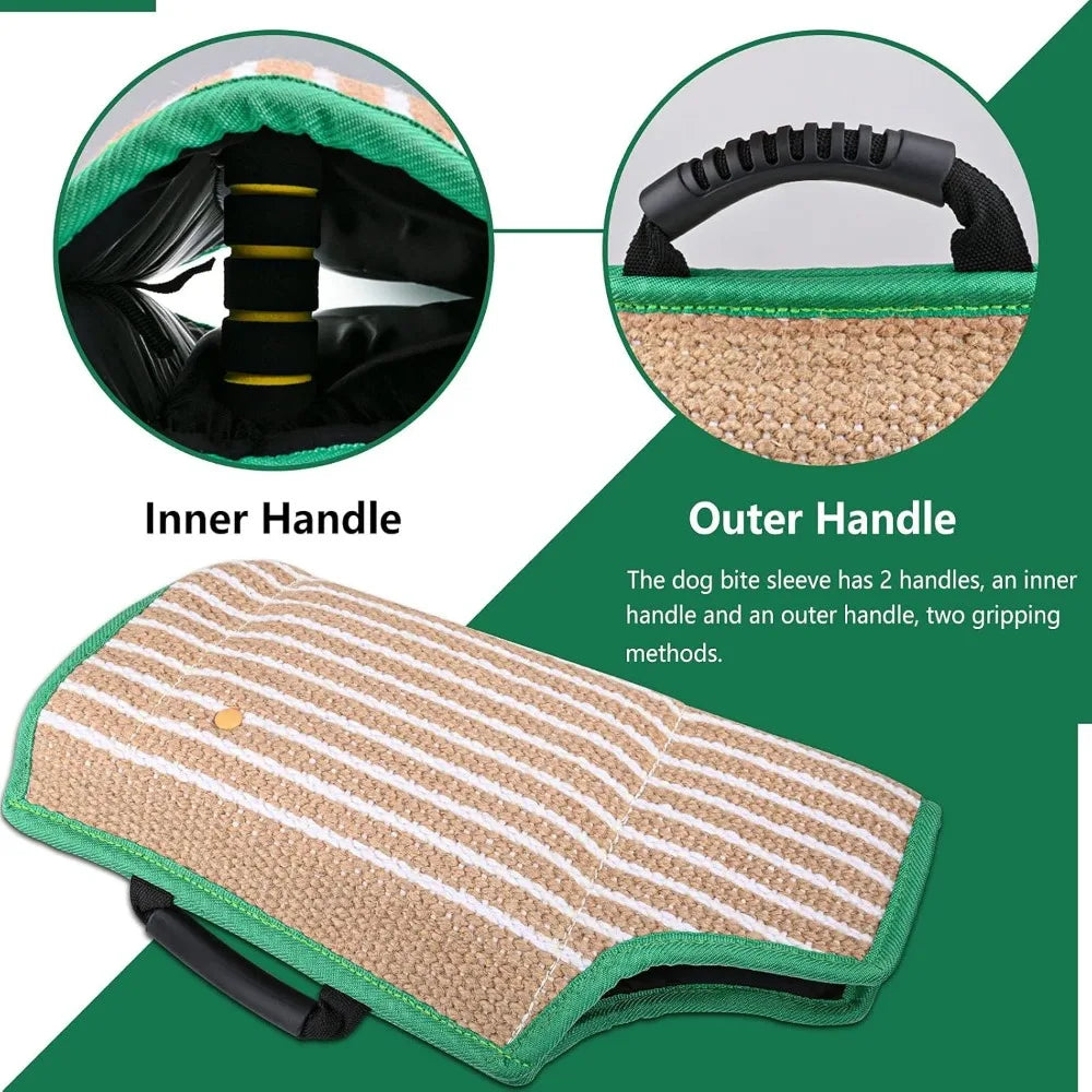 Dog Bite Training Set - Dog Bite Sleeve Training Protection Arm, Dog Bite Pillow Tug Toy, Dog Training Stick, Professional Train