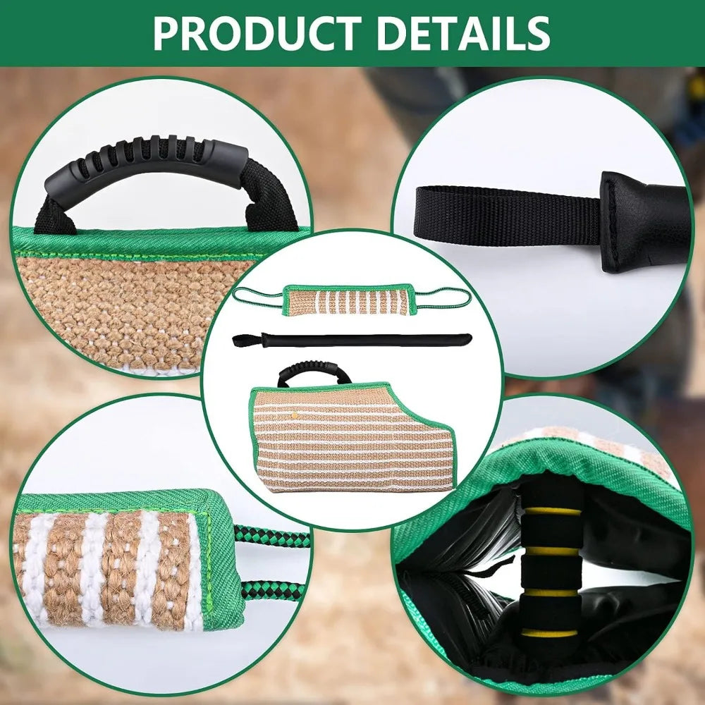 Dog Bite Training Set - Dog Bite Sleeve Training Protection Arm, Dog Bite Pillow Tug Toy, Dog Training Stick, Professional Train