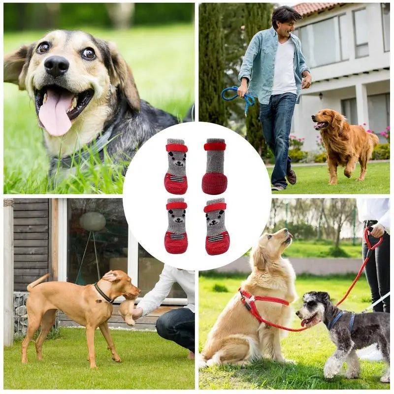 Waterproof Dog Shoes Non Slip Puppy Shoes Breathable Dog Booties Dog Adjustable Strap Paw Protector For Hot Pavement Snowy Day