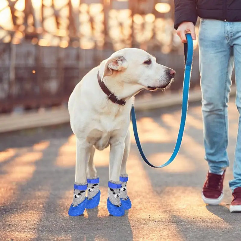 Waterproof Dog Shoes Non Slip Puppy Shoes Breathable Dog Booties Dog Adjustable Strap Paw Protector For Hot Pavement Snowy Day