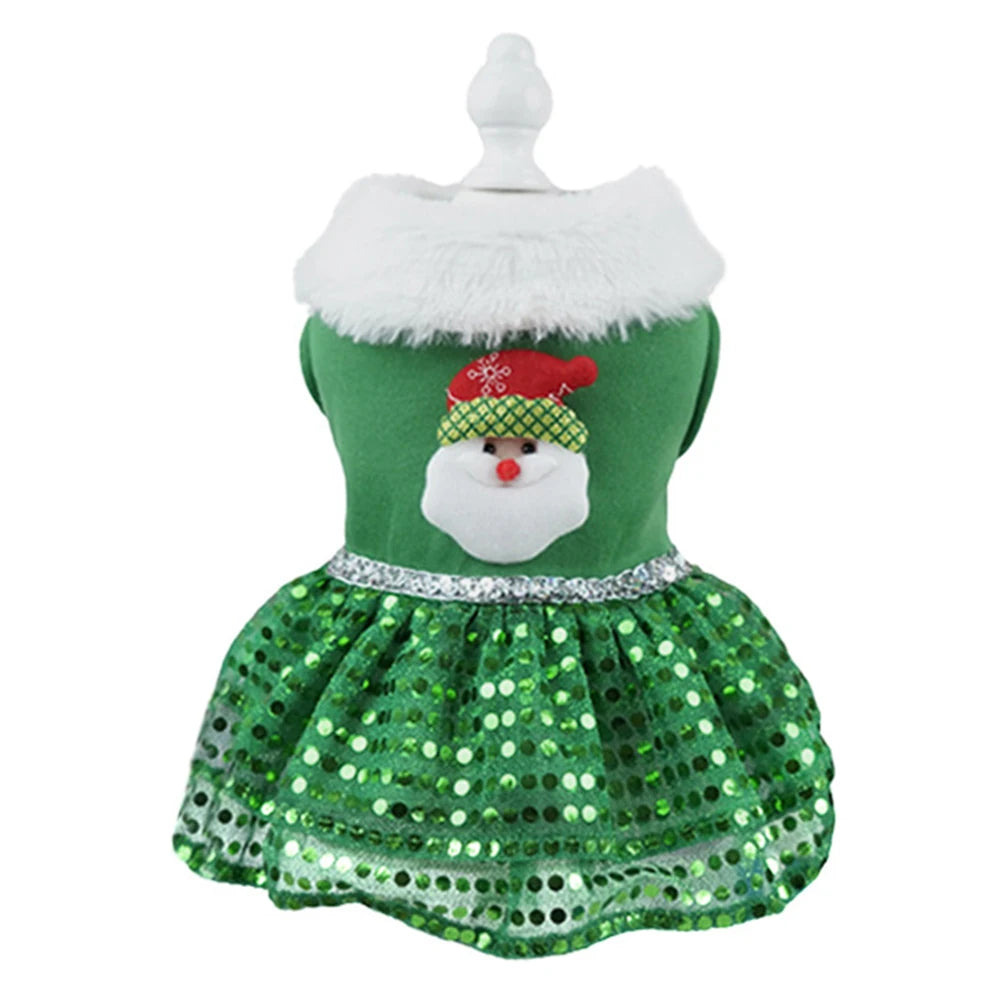Pet Christmas Dress Christmas Bling Dog Dress Christmas Theme Dog Dress Outfit Christmas Dress Up Supplies