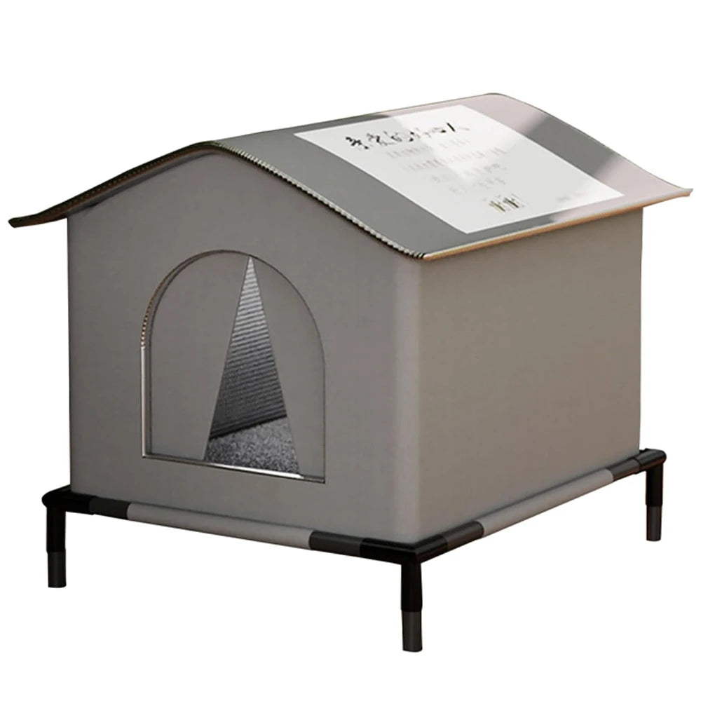 Stray Cat Houses with Mat Waterproof Winter Warm Foldable Washable Pet Cave Sleeping Beds for Outdoor Cats Small Dogs Puppies
