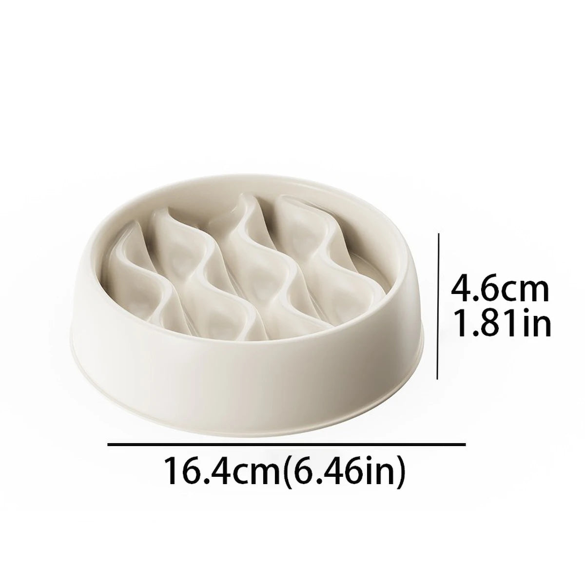 Pet Slow Feeding Bowl, Wavy Column Design, Dual-Purpose for Food & Water, Easy to Clean, for Cats & Dogs