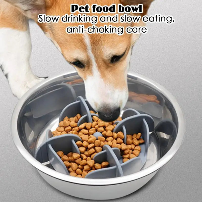 Pet Bowl Slow Feeder | Silicone Dog Slow Feeder Bowl Large Breed | Pet Slower Food Feeding Dishes Interactive Bloat Stop Dog Bow