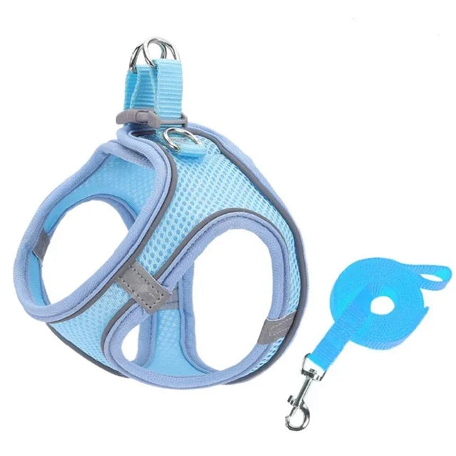 Adjustable Cat Harness Leash Escape Proof Kitten Dog Harness For Cat Small Dog Breathable Cat Harness Lead Leash Pet Accessories
