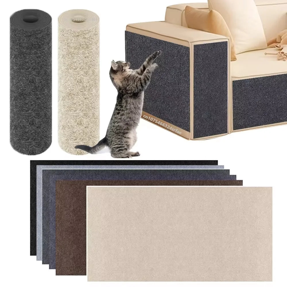 Anti Cat Scratch Sofa Cat Crawling Mat DIY Cat Scratching Post Sofa Protection Self-adhesive Carpet Cats Scratch Board Cats Toys
