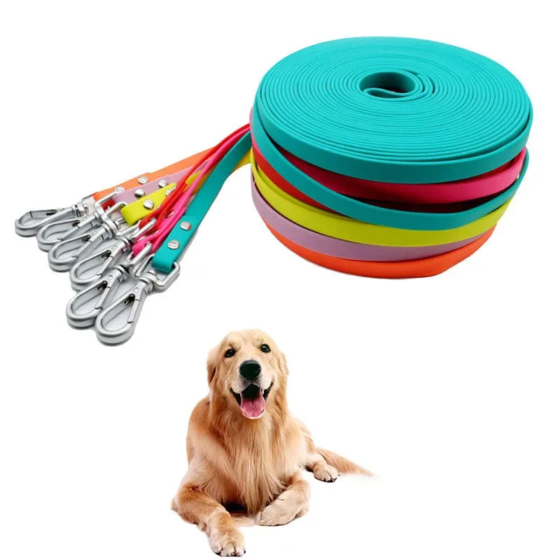 Waterproof dog leash Long PVC Leashes Easy to clean Traction rope Lead For Small Medium Large big Dogs 1.5m 3m 5m 10m 15m 20m