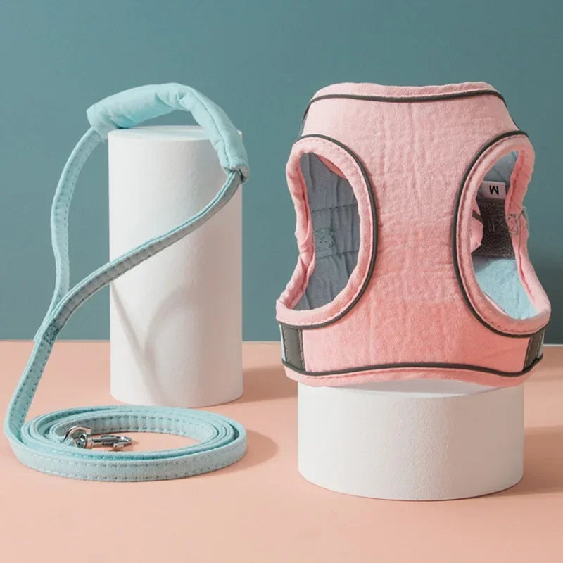 Cat Harness Leash Set for Chihuahua Accessories Dog Cat Vest Pug Leashes Walking Tools Walk Out Lead Product Pet collar for cat