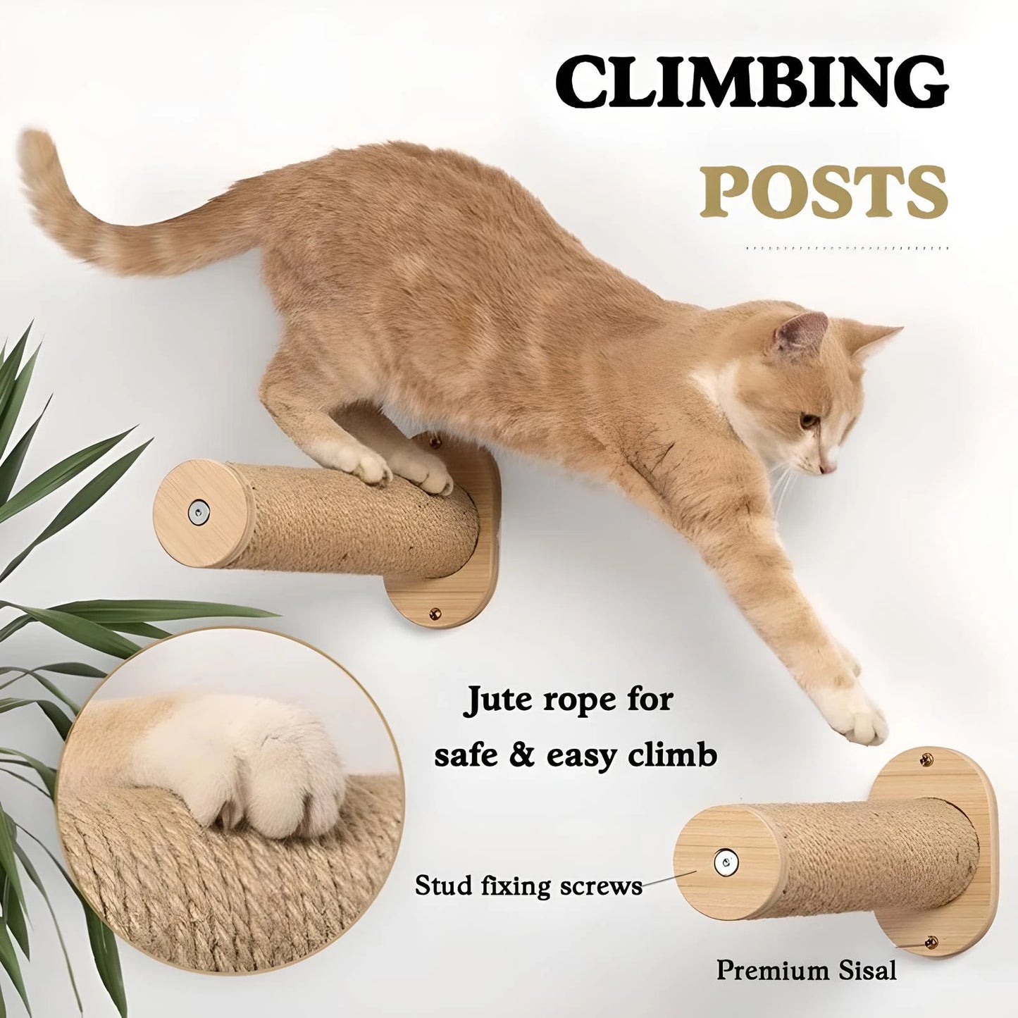 Cat Hammock Wall Mounted Cat Shelf With Two Steps - Cat Wall Shelves And Perches For Sleeping, Playing, Climbing, And Lounging -