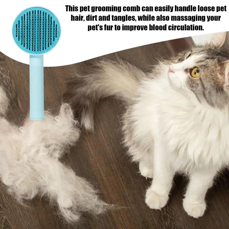 Pet Hair Removal Comb Cat Brush Self Cleaning Slicker Brush For Cats Dogs Hair Remover Scraper Pet Grooming Tool Cat Accessories