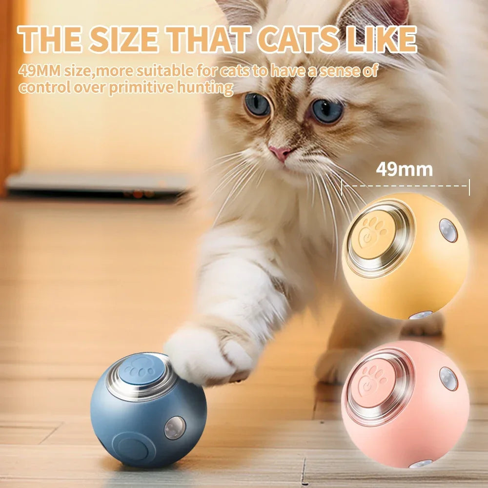 Smart Cat Toys Automatic Rolling Ball Electric Silicone Anti-Bite Anti-Fall Rotating Shine Interactive Pet Dog Toy