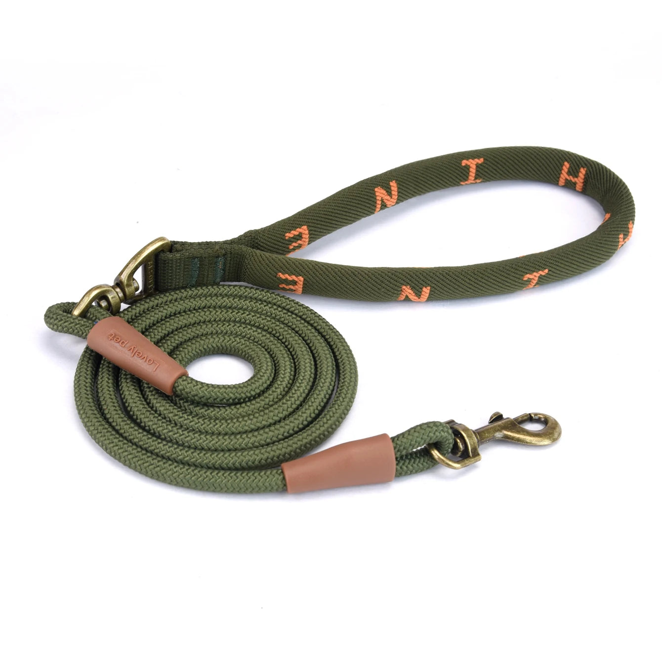 LL046--1Pc Polyamide pet dog leash, soft rope handle design, zinc alloy buckle and rotatable ring, 5 fit length pet dog leash.
