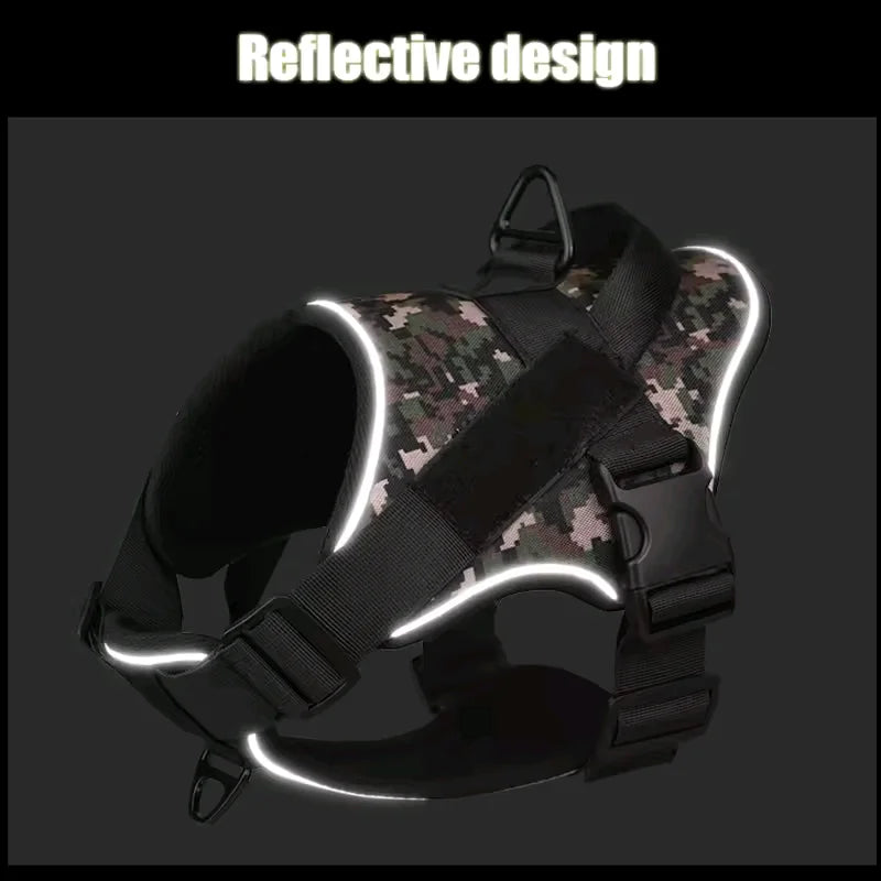 Breathable Adjustable Pet Harness Chest Strap Vest Reflective Dog Harness Pet Walking Training Harness Vest For Medium Large Dog