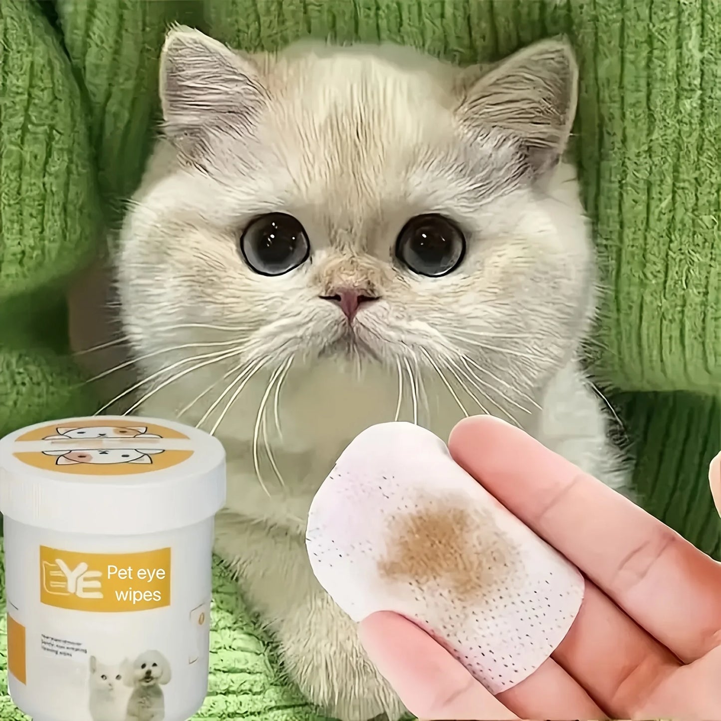 200pcs Pet Eye Wet Wipes, Eyes Wipes For Dogs & Cats - Gently Remove Tear Stain, Debris, Discharge