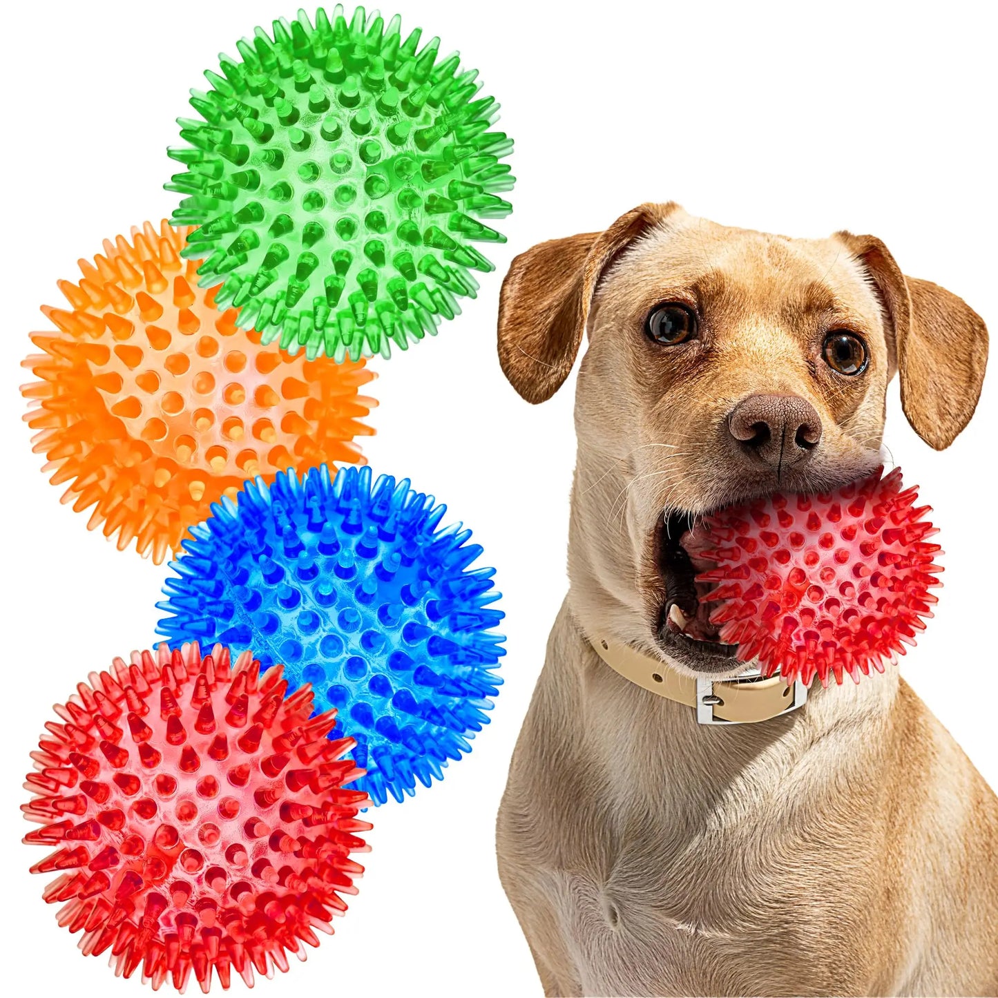 3/6Pcs Squeaky Dog Ball Toys,Dog Chew Balls for Boredom, Floatable Pool Dog Toys,Puppy Teeth Cleaning Toys for Small Medium Dogs