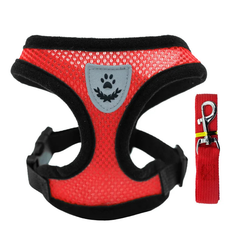 Puppy Harness Set Dog Accessories Adjustable Puppy and Cat Harness Vest French Bulldog Chihuahua Dog Collar Pet Leash Supplies