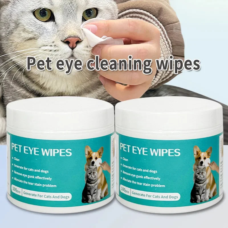 Care 100 Pieces of Wipes Tartar Eliminator Pet Grooming Wet Wipes Pet Eye Cleaner Tissue Cats Eyes. Removal Healths Hygiene Home