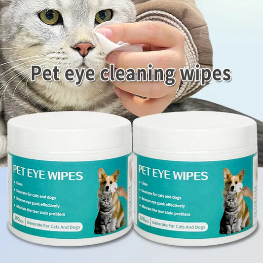 Care 100 Pieces of Wipes Tartar Eliminator Pet Grooming Wet Wipes Pet Eye Cleaner Tissue Cats Eyes. Removal Healths Hygiene Home