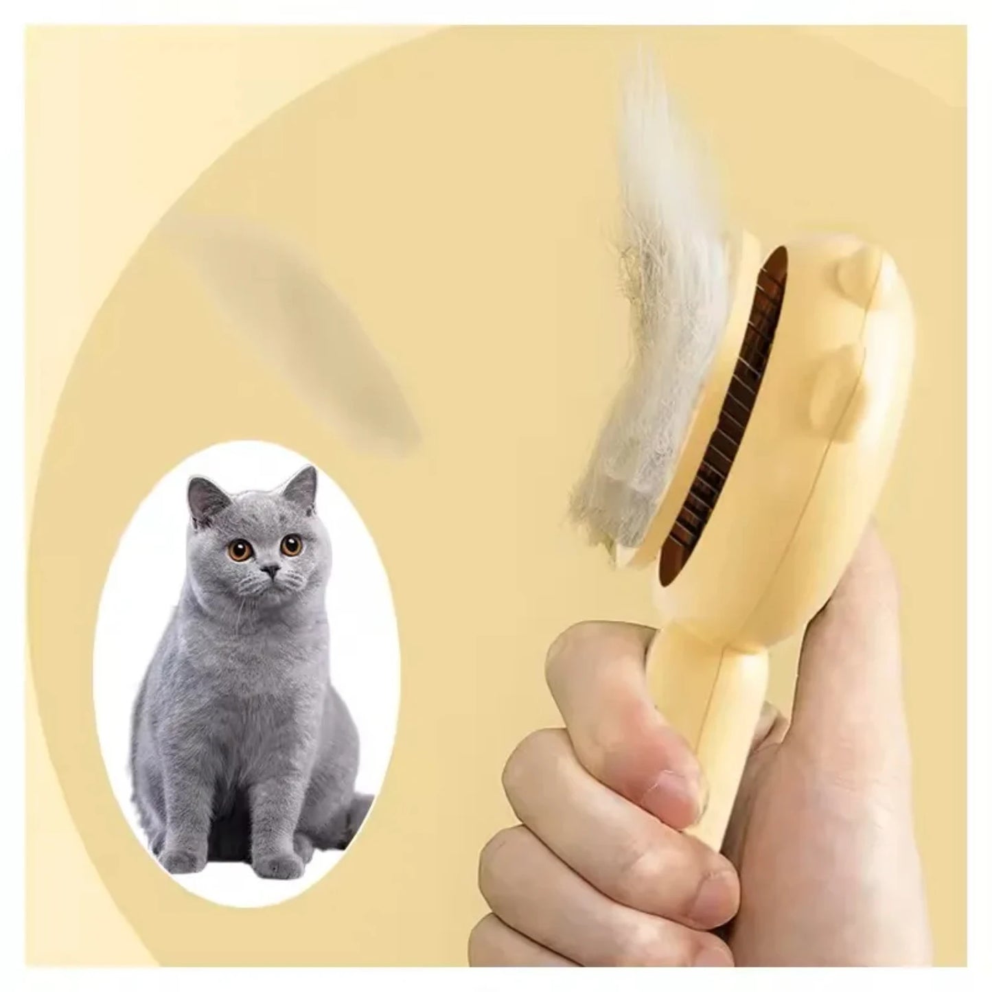 Factory Direct Sales  One-click Dog Hair Comb Non-slip Handle Cat Grooming Cleaning Hair Removal Pet Supplies