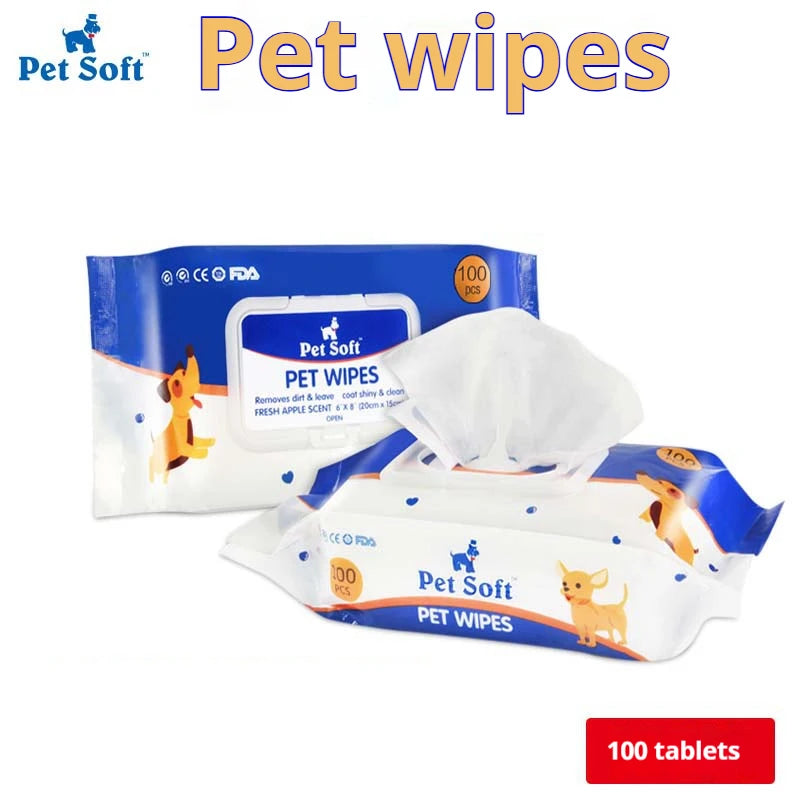 100 Pieces of Pet Wipes for Cats and Dogs To Remove Odor To Wipe Dog Fart Pet Wet Wipes