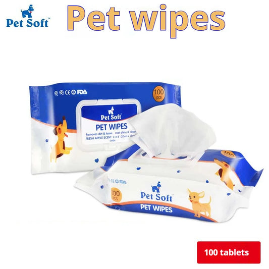 100 Pieces of Pet Wipes for Cats and Dogs To Remove Odor To Wipe Dog Fart Pet Wet Wipes