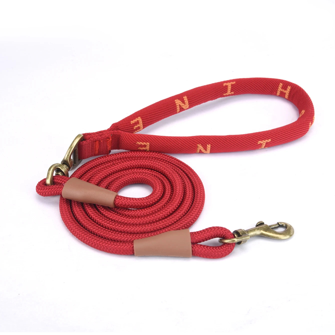 LL046--1Pc Polyamide pet dog leash, soft rope handle design, zinc alloy buckle and rotatable ring, 5 fit length pet dog leash.