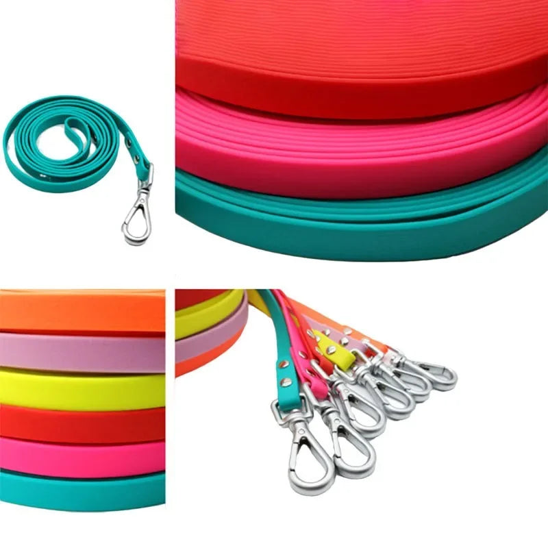 Waterproof dog leash Long PVC Leashes Easy to clean Traction rope Lead For Small Medium Large big Dogs 1.5m 3m 5m 10m 15m 20m
