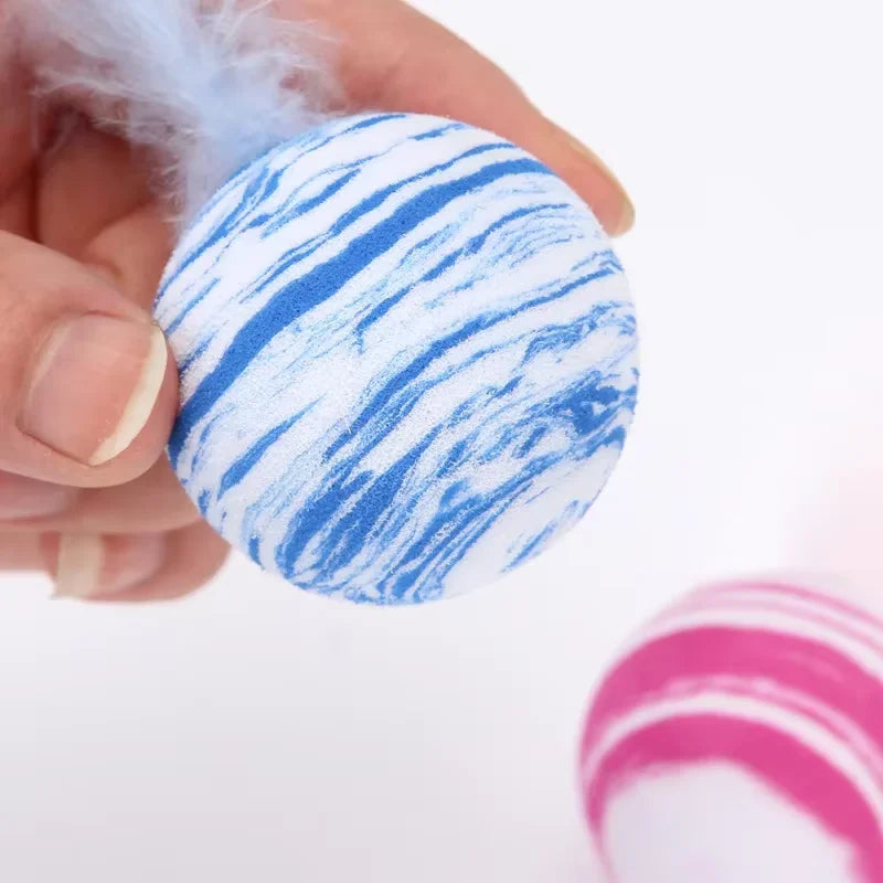 1/3Pcs Cat Toy Ball Feather EVA Material Light Foam Ball Throwing Toy Interactive Balls Crawling Training Pet Cat Supplies Gifts
