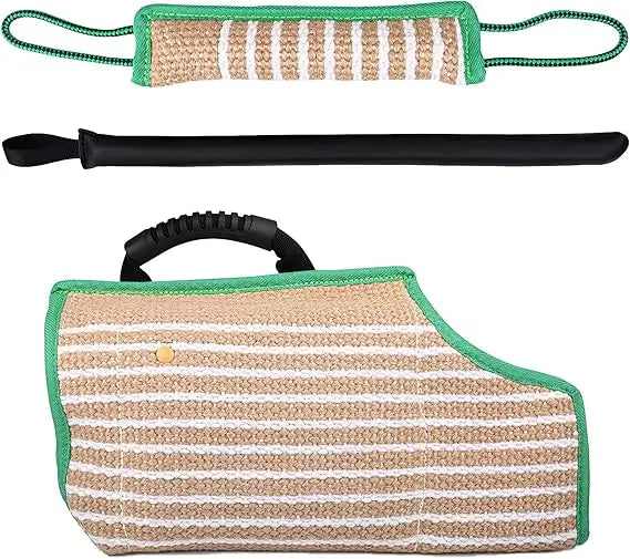 Dog Bite Training Set - Dog Bite Sleeve Training Protection Arm, Dog Bite Pillow Tug Toy, Dog Training Stick, Professional Train