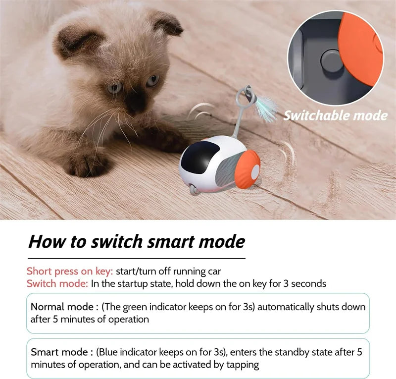 Electric Cat Toys Remote Control Sports Car Teaser Stick Self-Help Boredom Reliever Indoor Cat Interactive Smart Cat Toys