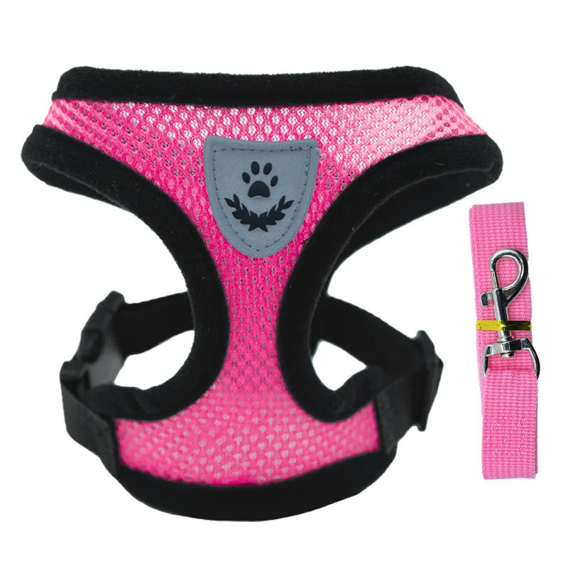 Puppy Harness Set Dog Accessories Adjustable Puppy and Cat Harness Vest French Bulldog Chihuahua Dog Collar Pet Leash Supplies