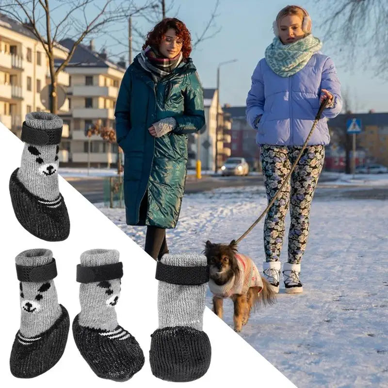 Waterproof Dog Shoes Non Slip Puppy Shoes Breathable Dog Booties Dog Adjustable Strap Paw Protector For Hot Pavement Snowy Day