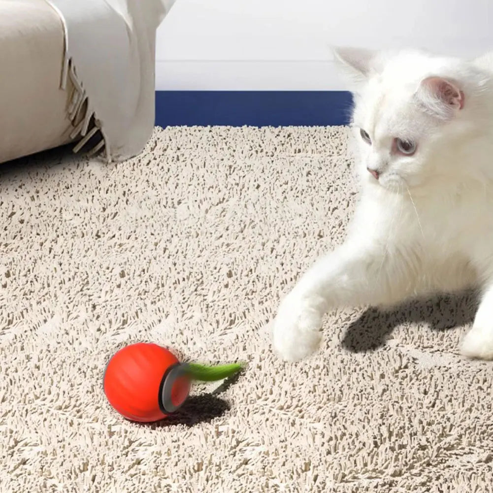 Automatic Moving Cat Toy Ball Smart Cat Toys USB Rechargeable Smart Cat Toys Ball Speedy Tail Cat Toy Cat Interactive Ball Toys