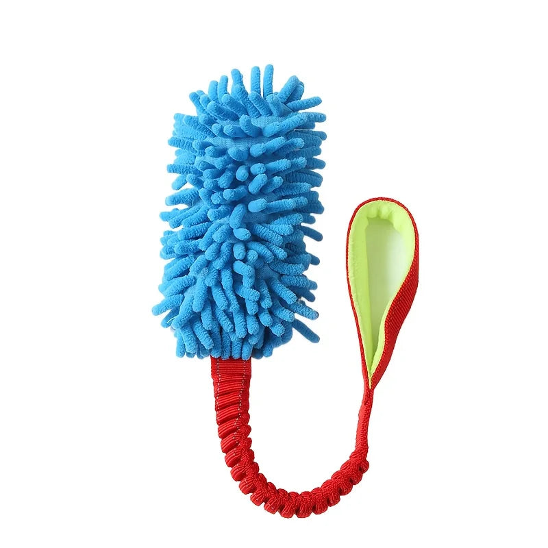 Durable Dog Toys for Aggressive Chewers - Soft Plush Pulling Rope Chew Toy with Sturdy Handle, Interactive Teeth Cleaning Toy